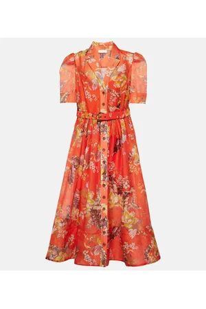 ZIMMERMANN Matchmaker linen and silk shirt dress
