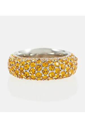 Amina Muaddi Cameron crystal-embellished ring