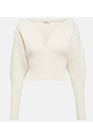 Alaïa AlaÃ¯a Ribbed-knit wool-blend sweater