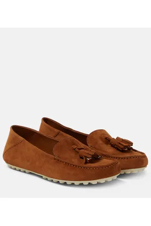 Loro Piana Dot Sole suede moccasins