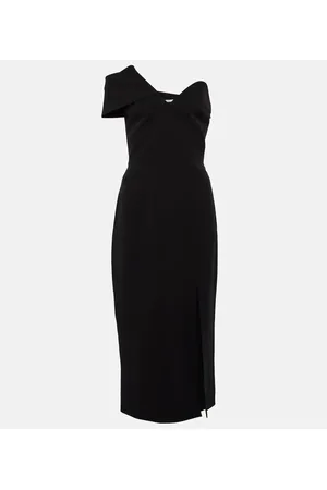 Safiyaa Asymmetric crÃªpe midi dress