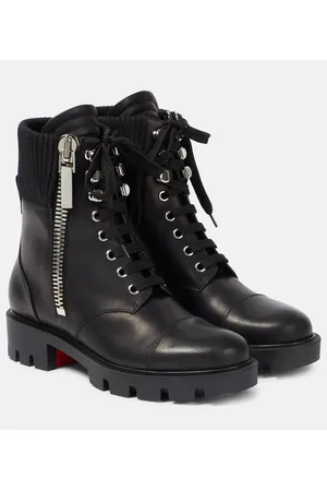 Christian Louboutin En Hiver Lug leather combat boots