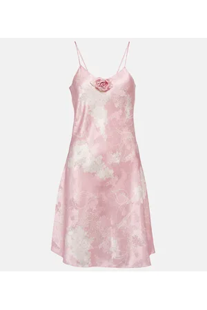 RODARTE Printed silk slip minidress