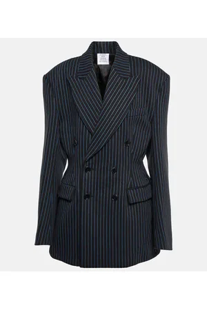 Vetements Pinstriped cotton-blend blazer
