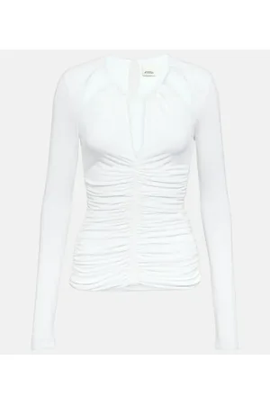 Isabel Marant Levona cutout ruched jersey top