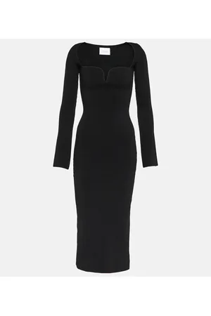GALVAN Gaia ribbed-knit midi dress