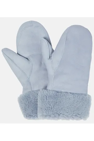 YVES SALOMON Shearling-trimmed leather mittens