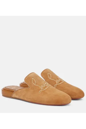 Christian Louboutin Navy Coolito Donna suede slippers