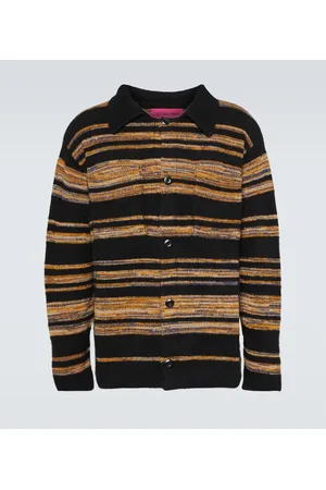 THE ELDER STATESMAN Phantom striped cashmere and cotton shirt