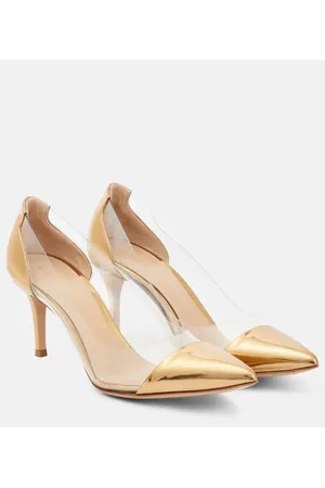 Gianvito Rossi Plexi 70 leather and PVC pumps