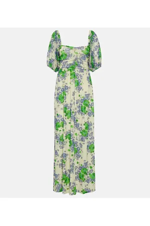 Ganni Floral mesh maxi dress