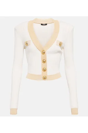 Balmain Metallic knit cardigan