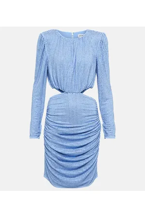 Self-Portrait Embellished cutout jersey minidress