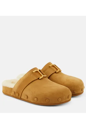 Chloé ChloÃ© Marcie suede and shearling slippers