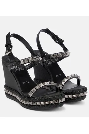 Christian Louboutin Pyraclou embellished leather espadrilles