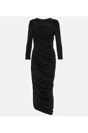 Norma Kamali Diana ruched jersey midi dress