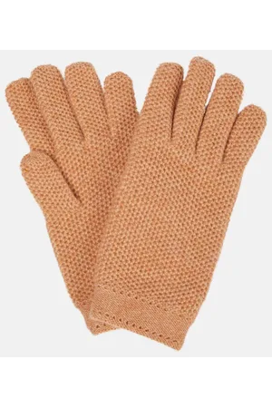 Loro Piana Crochet cashmere gloves