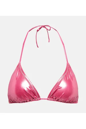Reina Olga Love lamÃ© triangle bikini top