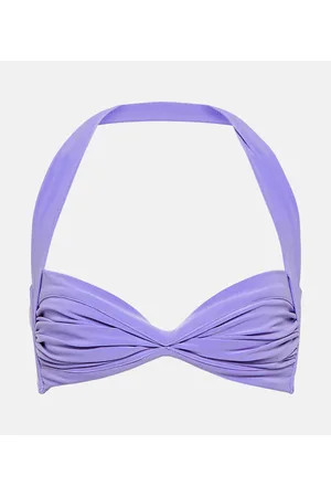 Norma Kamali Bill ruched halterneck bikini top
