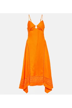 Simkhai Valeria laser-cut linen-blend midi dress