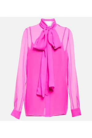 Costarellos Quinn tie-neck silk chiffon blouse