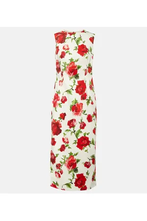 Carolina Herrera Floral cotton-blend midi dress