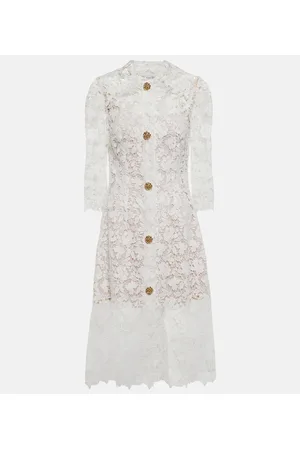 Oscar de la Renta Embellished lace midi dress
