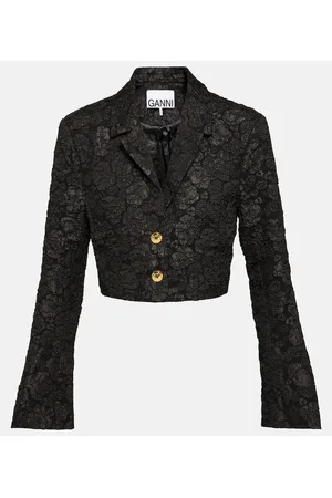 Ganni Jacquard cropped blazer