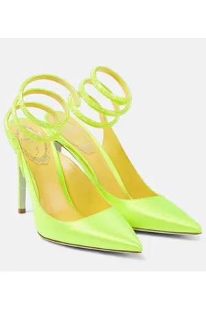RENE CAOVILLA Cleo crystal-embellished satin pumps