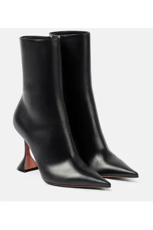 Amina Muaddi Giorgia 95 leather ankle boots
