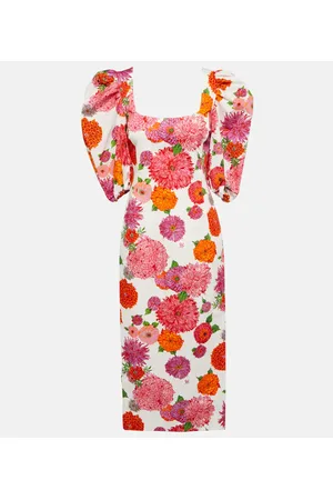 La DoubleJ Sizzler floral cotton-blend midi dress