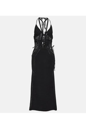 DION LEE Crochet halterneck midi dress