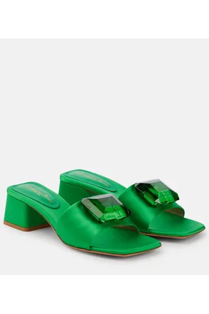 Gianvito Rossi Jaipur Slide embellished satin sandals