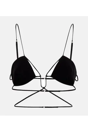 Nensi Dojaka Tie-trimmed gabardine bra