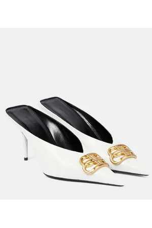 Balenciaga Square Knife BB python-effect leather mules