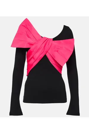 Balmain Bow-detailed jersey top