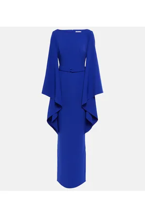 Safiyaa Boat N Flared belted maxi dress