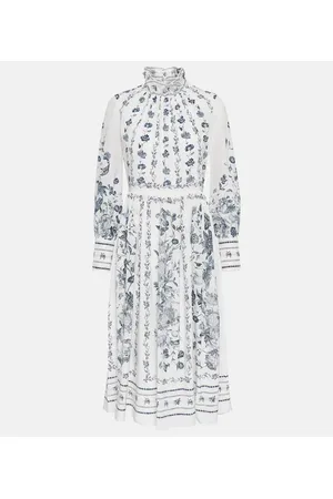 Erdem Printed crÃªpe de chine midi dress