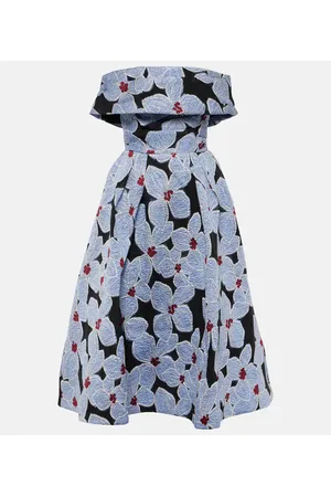 Rebecca Vallance Georgina floral-embroidered midi dress