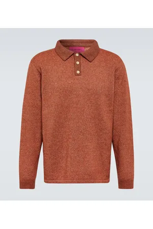 THE ELDER STATESMAN Cashmere and cotton polo top