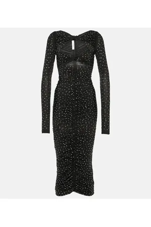 ALEX PERRY Crystal-embellished cutout jersey midi dress