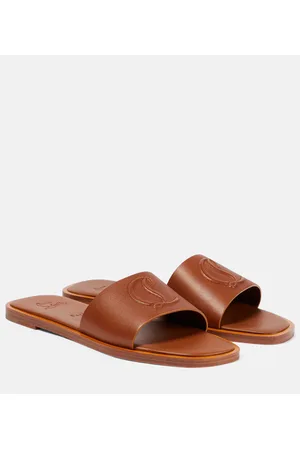 Christian Louboutin Logo leather slides