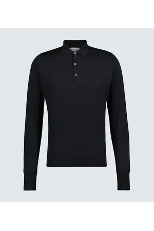 JOHN SMEDLEY Wool long-sleeved polo shirt