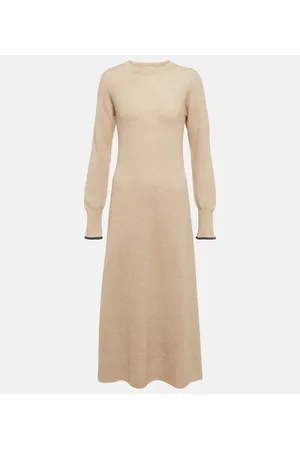 Brunello Cucinelli Alpaca and cotton-blend midi dress