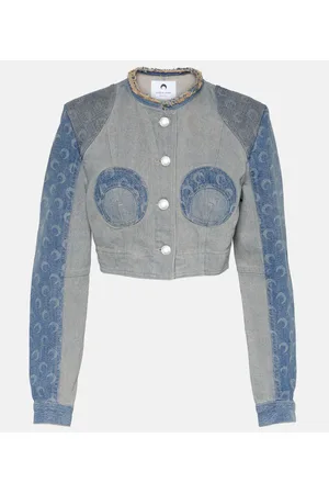 Marine Serre Regenerated Cropped Denim Jacket