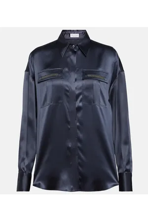 Brunello Cucinelli Embellished satin shirt