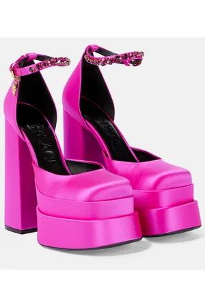 VERSACE Medusa Aevitas satin platform pumps