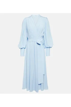 Costarellos Draped silk midi dress