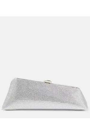 The Attico Long Night embellished leather clutch