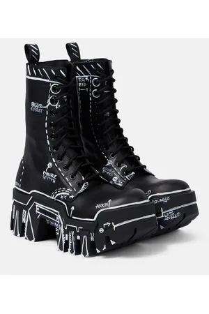 Balenciaga Bulldozer lace-up leather ankle boots